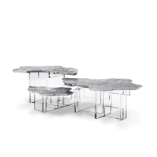 Table basse 145 - Monet - Table basse en patine et placage bois de Boca Do Lobo - Pacific Compagnie.