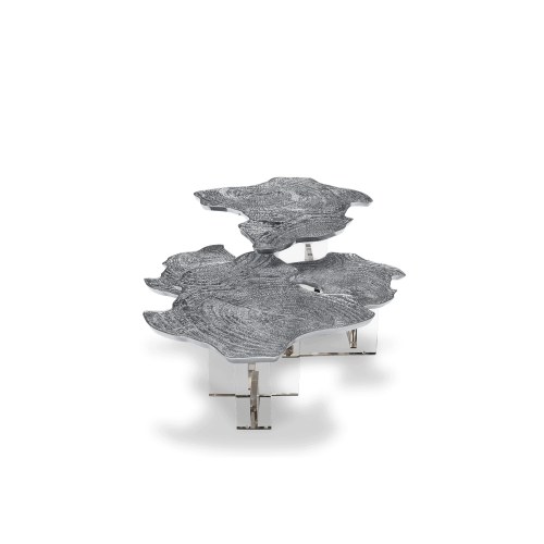 Table basse 145 - Monet - Chic coffee table in silver and acrylic with copper leaf - Pacific Compagnie.