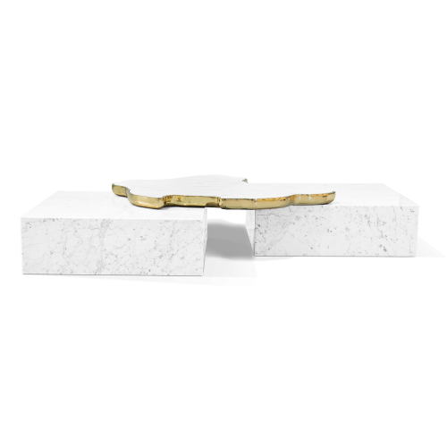 Table basse 145 - Navarra - Luxury center table with carrara and sahara noir finish - Pacific Compagnie.