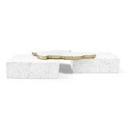 Table basse 145 - Navarra - Table basse en marbre et laiton - Pacific Compagnie.