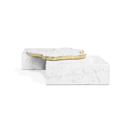 Table basse 145 - Navarra - Modern center table featuring brass and marble materials - Pacific Compagnie.