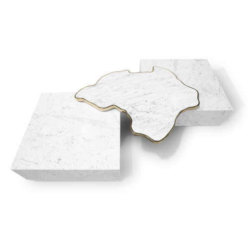 Table basse 145 - Navarra - Center table with unique guatemala and carrara color combination - Pacific Compagnie.