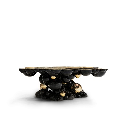 Table basse 145 - Newton - Table basse en laiton et aluminium or et noir - Pacific Compagnie.