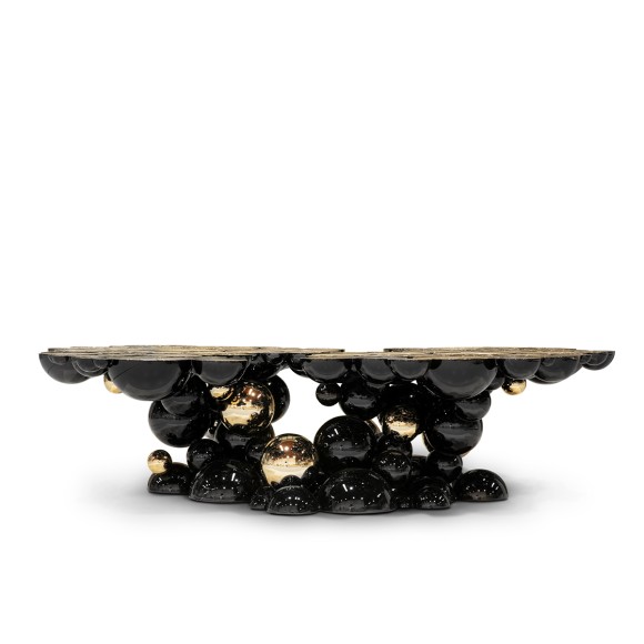 Table basse 145 - Newton - Black and gold coffee table with modern design - Pacific Compagnie.