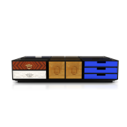 Table basse 145 - Soho - Gold and black coffee table with rosewood details - Pacific Compagnie.