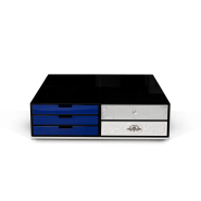 Table basse 145 - Soho - Table basse en or avec feuille d'or, luxe et sophistication - Pacific Compagnie.