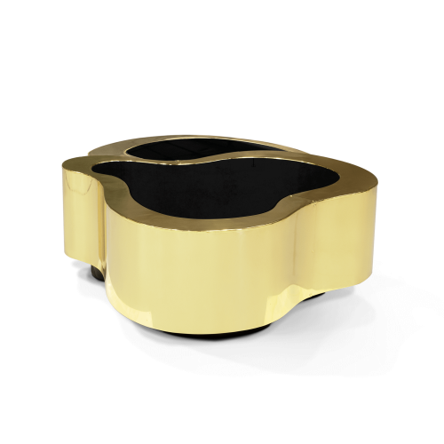 Table basse 145 - Wave - Table basse en laiton et verre placage, style unique - Pacific Compagnie.