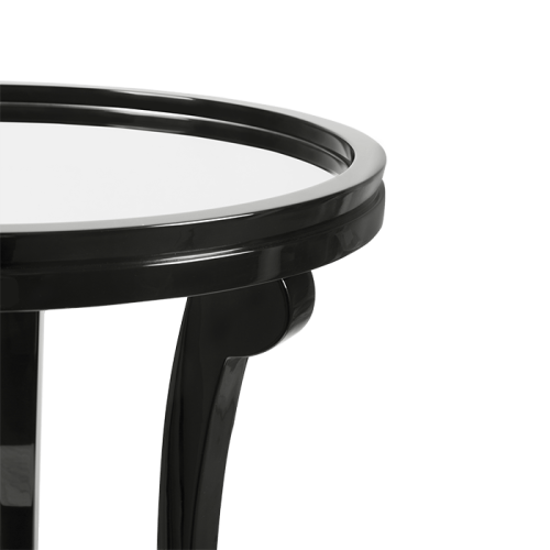 Table d'appoint 145 - 5Th - Elegant small side table with black lacquered wood and grey accents - Pacific Compagnie.