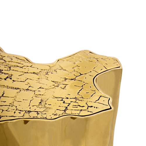 Table d'appoint 145 - Eden - Ornate side table with brass patina, gold, and dark gold finishing - Pacific Compagnie.