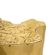 Table d'appoint 145 - Eden | Vue de profil de la Table d'appoint 145-Eden en or et laiton - Pacific Compagnie.