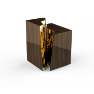 Table d'appoint 145 - Lapiaz - Modern side table with polished stainless steel and brass, perfect for luxury interiors - Pacific