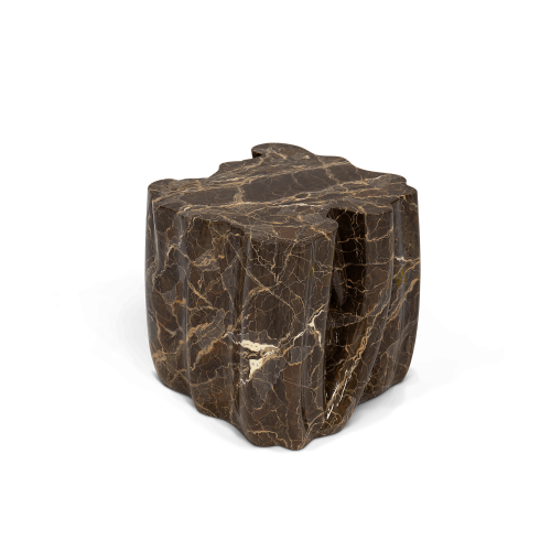 Table d'appoint 145 - Monochrome - Side table with faux marble finish - Pacific Compagnie.