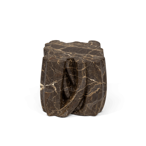 Table d'appoint 145 - Monochrome - Handpainted fiberglass side table in monochrome - Pacific Compagnie.