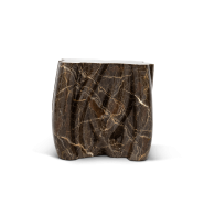 Table d'appoint 145 - Monochrome - Luxury side table with faux marble and fiberglass construction - Pacific Compagnie.