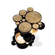 Table d'appoint 145 - Newton - Meuble en aluminium et laiton, haut de gamme, 47 cm de hauteur - Pacific Compagnie.