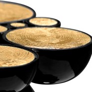 Table d'appoint 145 - Newton - Premium gold-plated brass spheres side table - Pacific Compagnie.