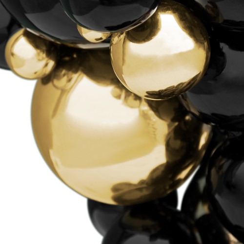 Table d'appoint 145 - Newton - Sophisticated brass top side table with black base - Pacific Compagnie.