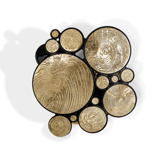 Table d'appoint 145 - Newton - Unique 40 CM diameter side table with gold details - Pacific Compagnie.