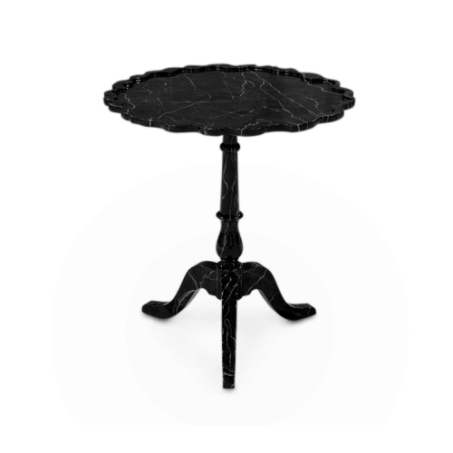 Table d'appoint 145 - Shield - Table basse avec feuille d'argent et faux marbre, design élégant - Pacific Compagnie.