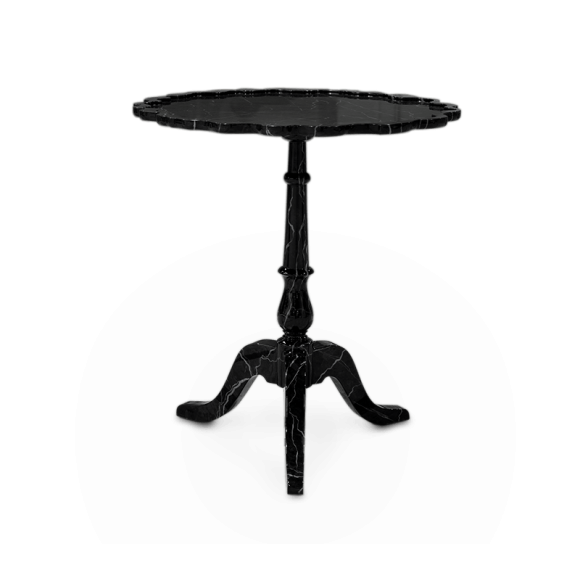 Table d'appoint 145 - Shield - Translucid and silver leaf wood side table - Pacific Compagnie.