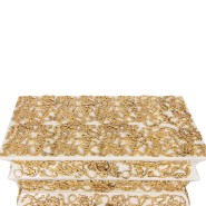 Table de nuit 145 - Crochet - Wooden nightstand with upholstered interior and polished brass details - Pacific Compagnie.