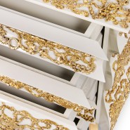 Table de nuit 145 - Crochet - Table de nuit en bois laqué, intérieur rembourré, design luxueux - Pacific Compagnie.