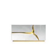 Table de nuit 145 - Lapiaz - Luxury stainless steel nightstand with brass accents - Pacific Compagnie.