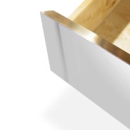 Table de nuit 145 - Lapiaz - Modern poplar root veneer nightstand with stainless steel and brass details - Pacific Compagnie.