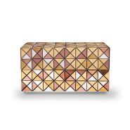 Table de nuit 145 - Pixel - Modern nightstand with lacquered wood and anodized aluminium finish - Pacific Compagnie.