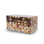 Table de nuit 145 - Pixel - Elegant lacquered wood nightstand with anodized aluminium accents and storage space - Pacific Compag