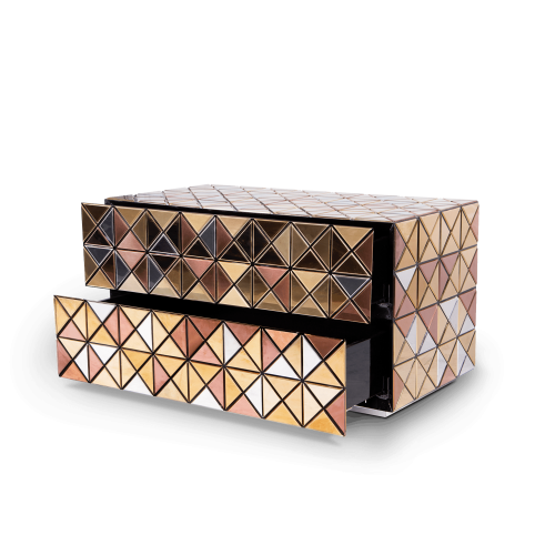 Table de nuit 145 - Pixel | Meuble de nuit en acrylique et bois laqué, modèle 145-Pixel - Pacific Compagnie.