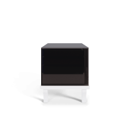 Table de nuit 145 - Soho White - Elegant bedroom nightstand with glass and brass details - Pacific Compagnie.