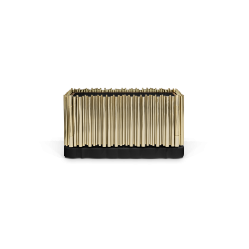 Table de nuit 145 - Symphony - Rosewood and gold nightstand with drawer and shelf - Pacific Compagnie.