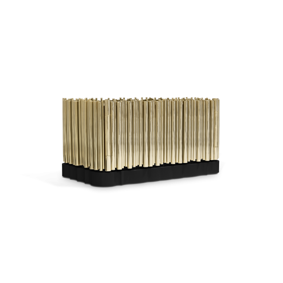 Table de nuit 145 - Symphony - Modern gold and black nightstand with storage and sleek design - Pacific Compagnie.