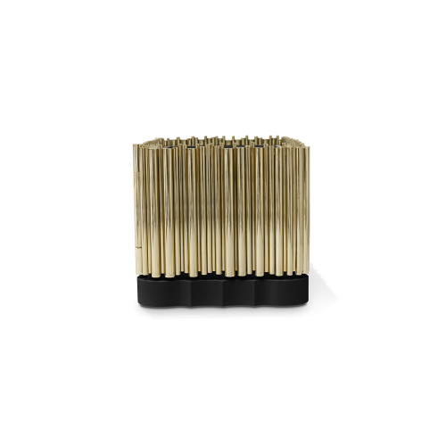 Table de nuit 145 - Symphony - Luxurious black lacquered wood nightstand with gold accents - Pacific Compagnie.