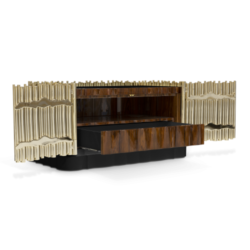 Table de nuit 145 - Symphony - Elegant rosewood nightstand with one drawer and one shelf - Pacific Compagnie.