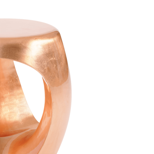Tabouret 145 - Carved - Luxury fiberglass stool with gold, silver, or copper leaf details - Pacific Compagnie.