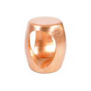 Tabouret 145 - Carved - Tabouret en fibre de verre et feuille d'argent, décoration intérieure élégante - Pacific Compagnie.