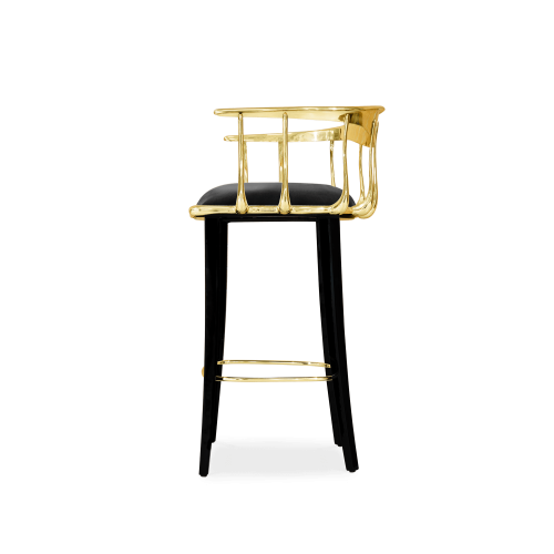 Tabouret de bar 145 - Nº11 - Solid brass bar stool with varnish coat finish - Pacific Compagnie.