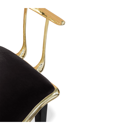 Tabouret de bar 145 - Nº11 - Luxurious gold bar stool with upholstered seat and brass frame - Pacific Compagnie.