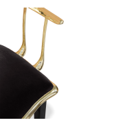 Tabouret de bar 145 - Nº11 - Tabouret de bar moderne en or, avec hauteurs d'assise et de dossier ajustables - Pacific Compagnie.