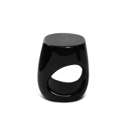 Tabouret 145 - Erosion - Lacquered fiberglass stool in black and citrine colors - Pacific Compagnie.