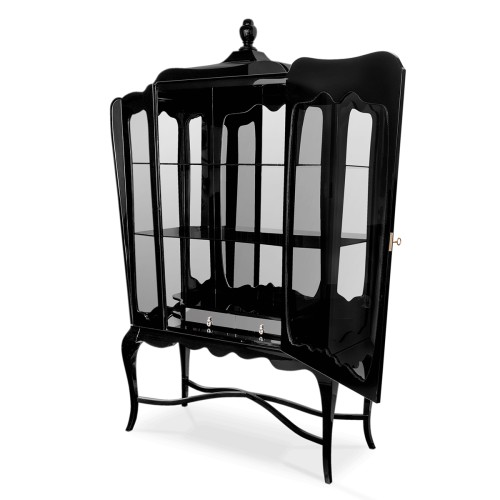 Vitrine 145 - Case palace - Vitrine avec porte en laiton et finition bois naturel - Pacific Compagnie.