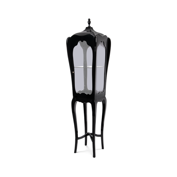 Vitrine 145 - Palatino - Elegant display cabinet in natural wood and brass - Pacific Compagnie.