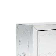 Buffet 145 - Metropolitan - Buffet Metropolitan en miroir et bois, finition naturelle - Pacific Compagnie.