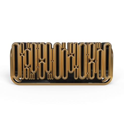 Buffet 145 - Oblong - Elegant oblong sideboard in gold and copper finish - Pacific Compagnie.