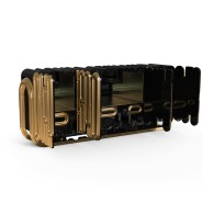 Buffet 145 - Oblong - Metallic gold and copper sideboard with wooden base - Pacific Compagnie.