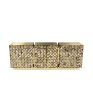 Buffet 145 - Pixel - Luxurious multicolor sideboard with wood and brass details - Pacific Compagnie.