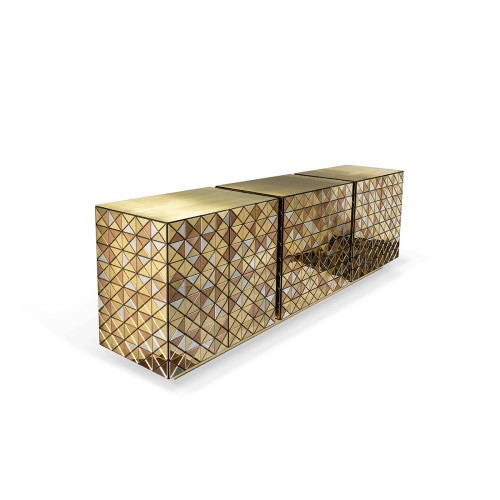 Buffet 145 - Pixel | Meuble de salle à manger 145-Pixel en bois et tissu, design multicolore - Pacific Compagnie.