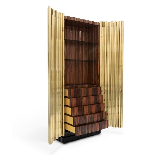 Cabinet 145 - Symphony - Cabinet élégant en bois et laiton de luxe - Pacific Compagnie.